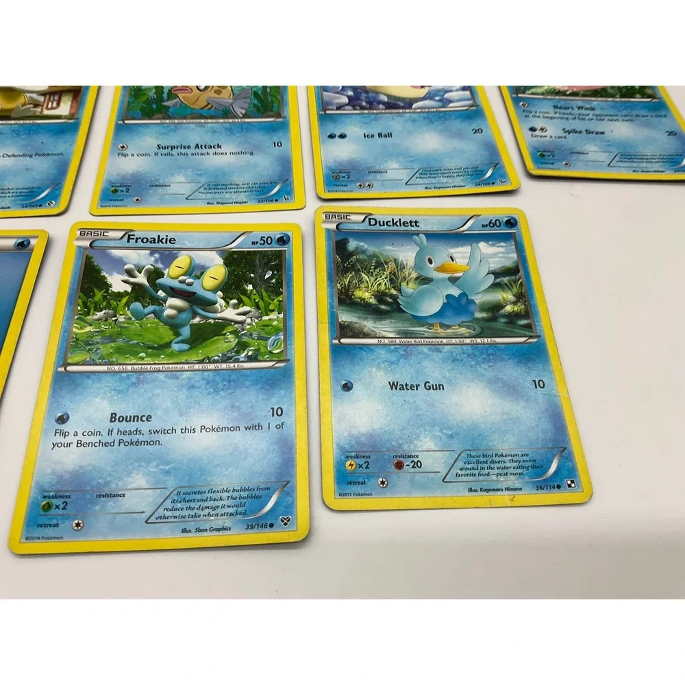 Pokemon Water Type Card Lot 7pc Froakie Psyduck Spheal Luvdisc TCG Mixed Set